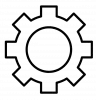 An Image of a gear to represent a system file.