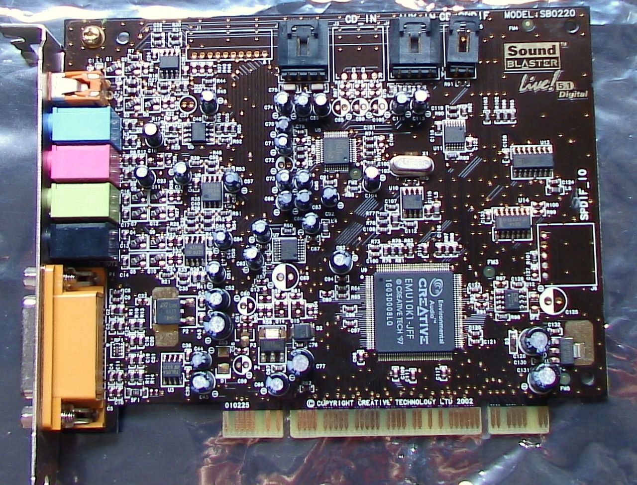 Sound Card Sound Blaster Live! 5.1 Model:SB0220