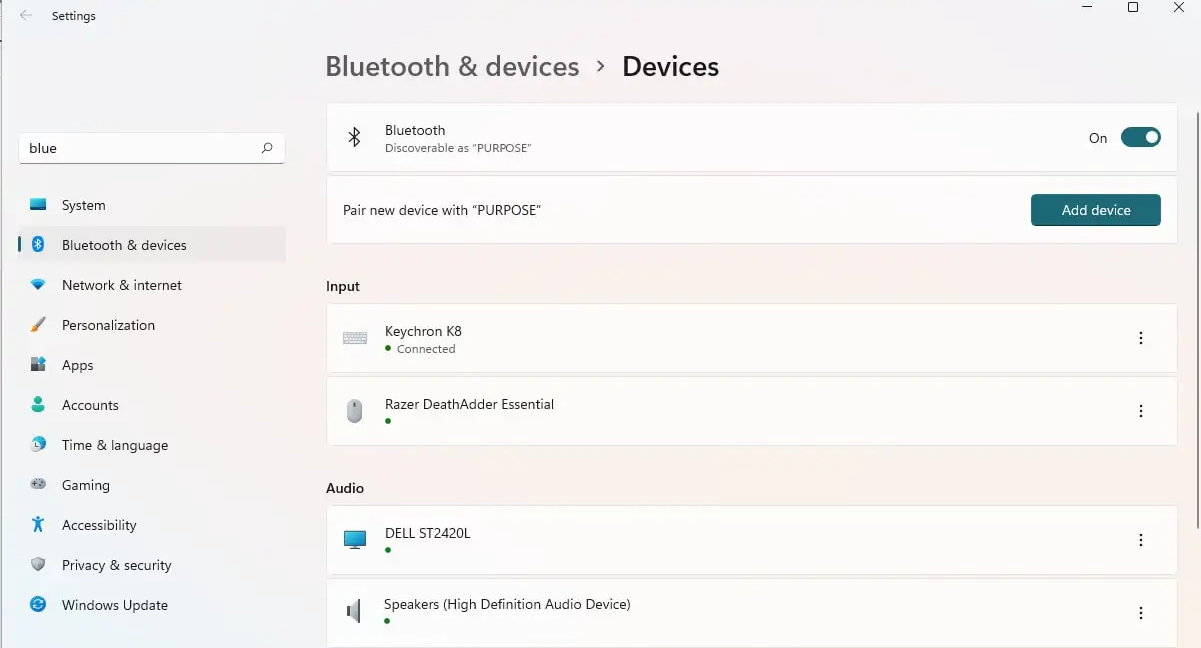 Windows 11 - Bluetooth Add Device