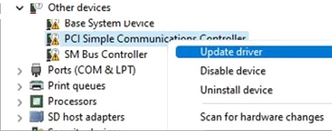 PCI Device Driver Missing