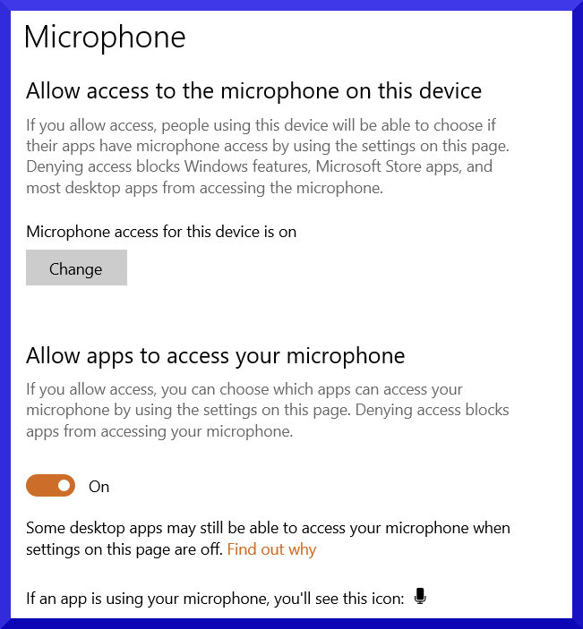 Microphone Options in Windows