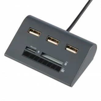 Onn. Multi-Port USB Hub with SD, Micro SD and Compact Flash Card Reader