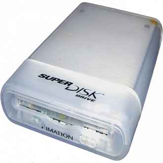 An image of a Imation SuperDisk LS-120 USB drive.