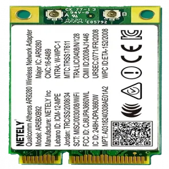 NETELY AR5BXB92 Mini-PCIE Interface 600Mbps WiFi Adapter Drivers