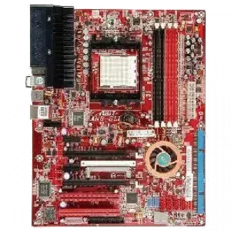 An above view image of the ABIT Fatal1ty AN8 SLI Motherboard.