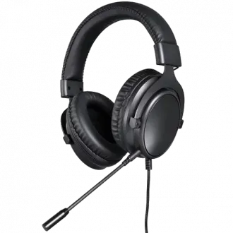 onn. Over-Ear Gaming Headset, Built-in Mic for PC, 6 ft Cable, Black