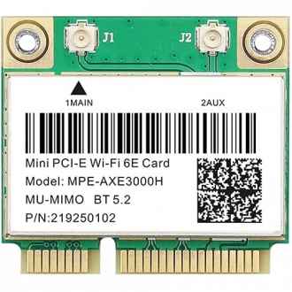 An image of a Intel MPE-AXE3000H Mini-PCIe (WiFi 6) AX Network Card.
