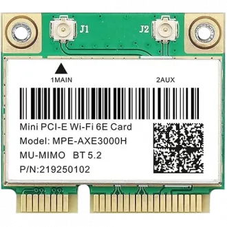 An image of a Intel MPE-AXE3000H Mini-PCIe (WiFi 6) AX Network Card.