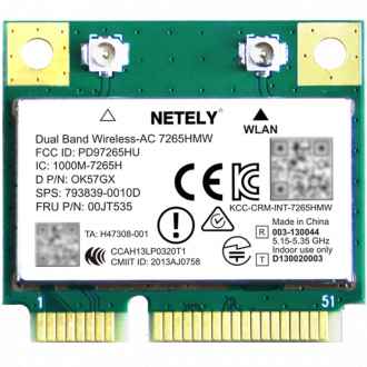 An image of a Mini PCI Express NETELY Wireless-AC 7265HMW Card