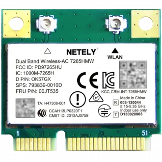 An image of a Mini PCI Express NETELY Wireless-AC 7265HMW Card