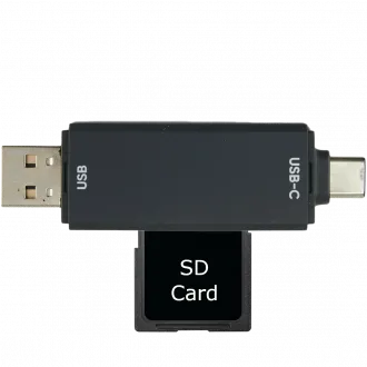 onn. USB C/USB 2.0 Memory Card Reader (ONNRW7105-BLK) 