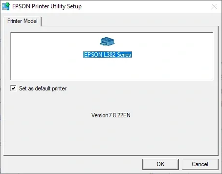 Epson L382 Installation dialogue 