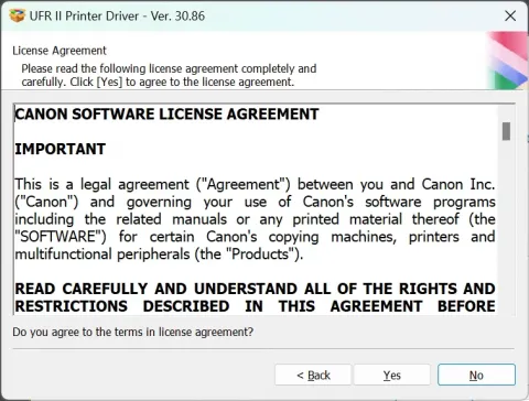 License agreement.