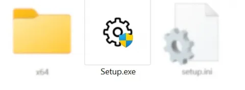 Inside the extracted folder Setup.exe will need to be run by double clicking.