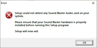 No Sound Card Found.