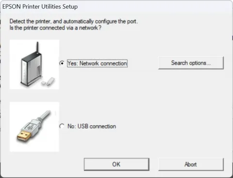 Select the printers connection method