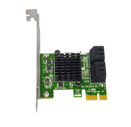 Ubit 4-Port SATA III 6Gbps PCIe Controller SATA Card (SA3004)
