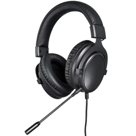 onn. Over-Ear Gaming Headset, Built-in Mic for PC, 6 ft Cable, Black
