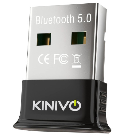 An image of a Kinivo BTD500 Bluetooth 5.0 Adapter.