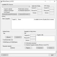 DfuSe Demo (v3.0.5) Interface