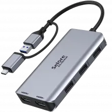 Selore SEUC0228 USB C 2 Hub HDMI USB3.0 Docking Station 