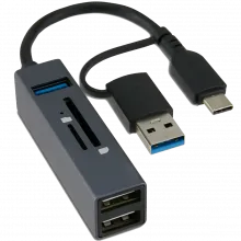 Onn. 100130499 5-Ports USB 3.0 Hub with SD and microSD Card Reader