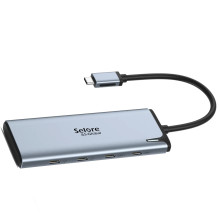 Selore SEUC6101 5 in 1 USB C to USB C Dual Monitor Adapter