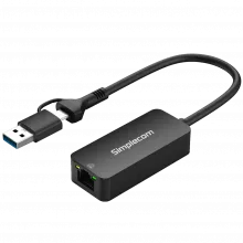 Simplecom NU405C SuperSpeed USB-C /USB-A to 2.5G Ethernet Network Adapter 