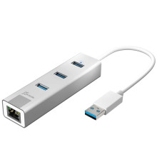 j5create JUH474 USB 3.0 Gigabit Ethernet & 3-Port Hub